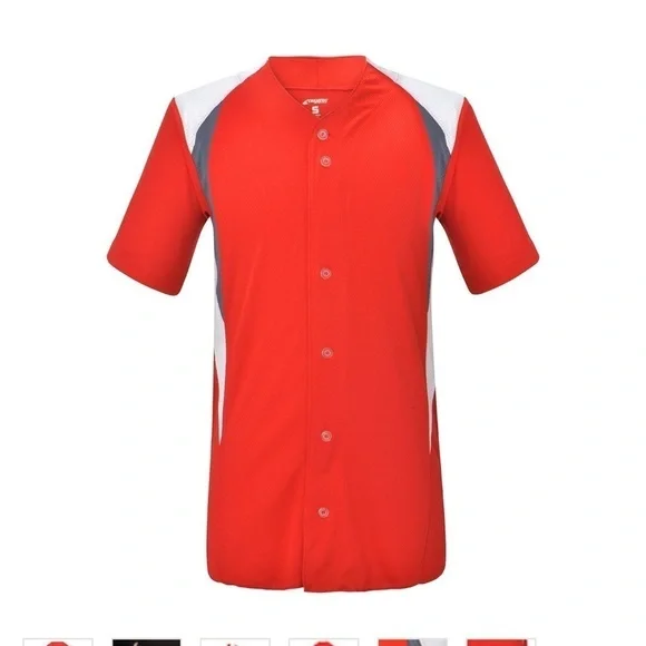 Champro Adult Bull Pen Full Button baseball jersey size XL orange white … - Picture 1 of 9